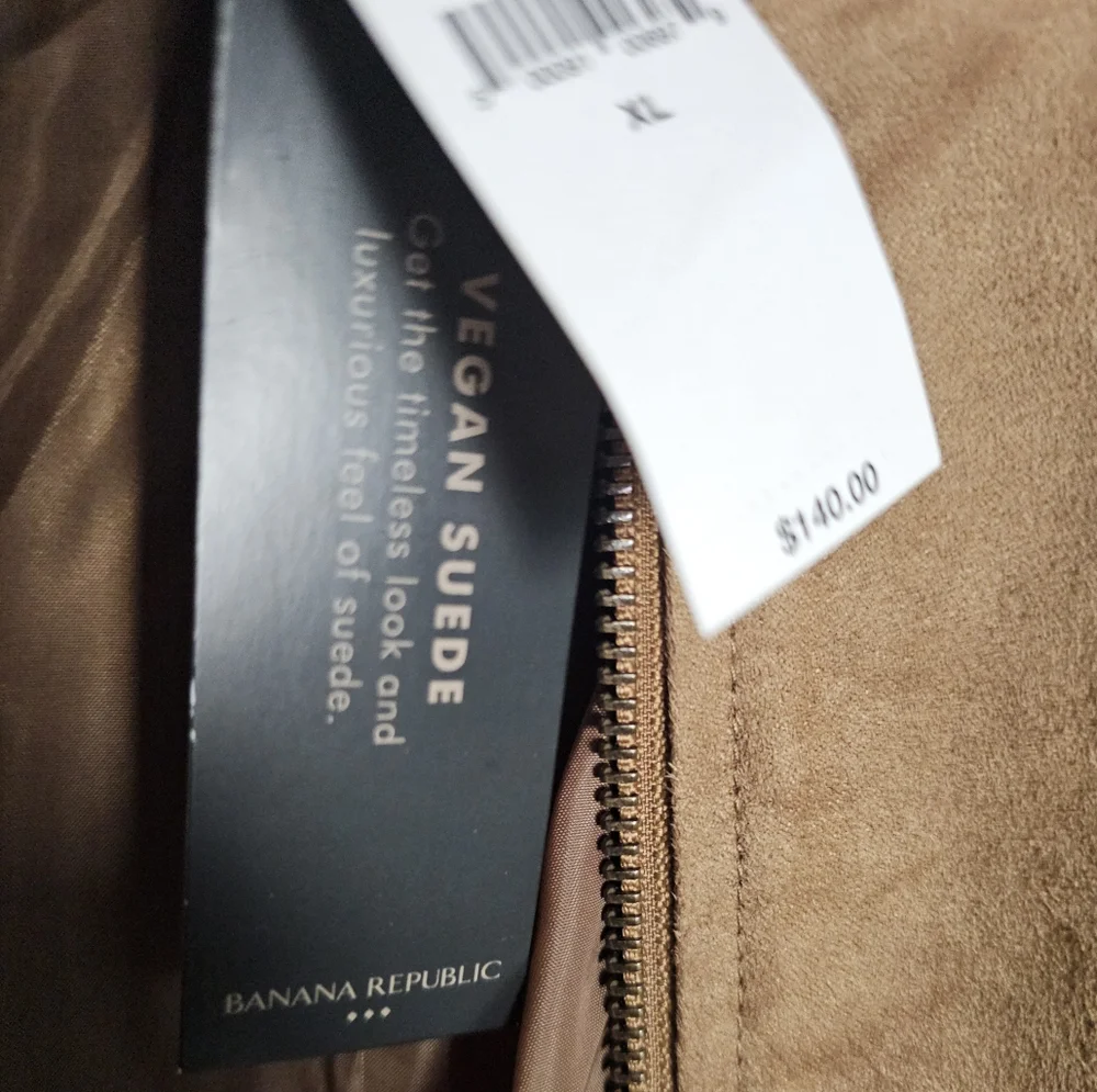 Men's Banana Republic Brown Faux Suede Bomber Jacket